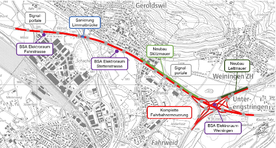 A1 Instandsetzung Limmattalerkreuz und dritten Röhre am Gubristtunnel - LKW-News aktuell und informativ 1