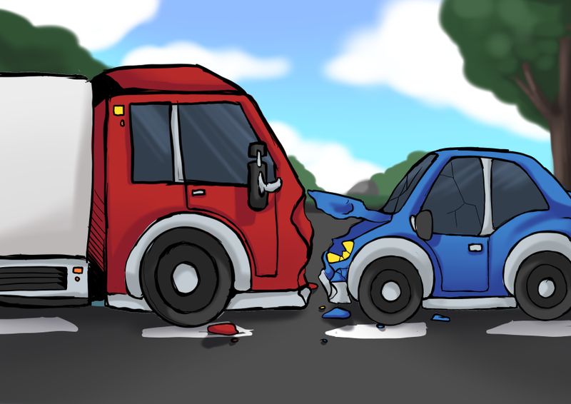 PKW übersehen: LKW-Pilot unverletzt (Bild: eigene Darstellung)