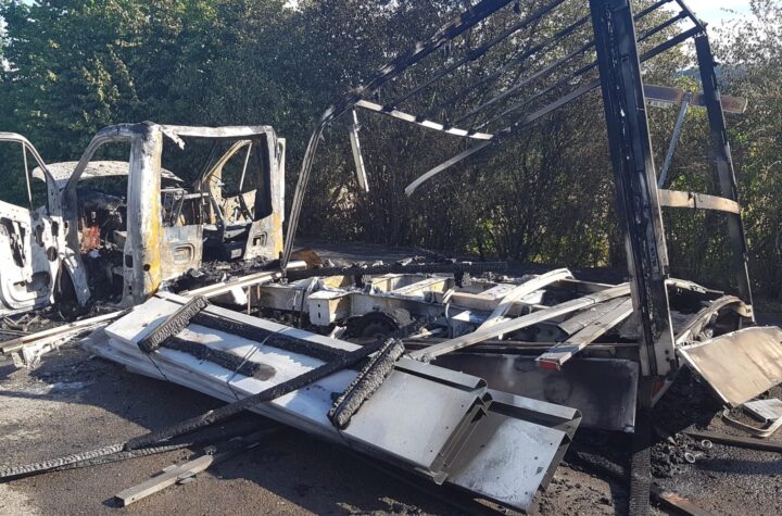 Transporter brennt aus und verursacht Flächenbrand - LKW-News aktuell und informativ