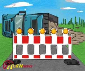Verkehrsbehinderungen nach LKW - Unfall￼ - LKW-News aktuell und informativ