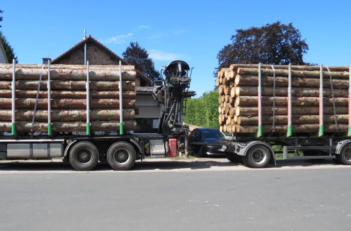 Zu hoch und zu viel geladen - Polizei stoppt mehrere Holztransporter - LKW-News aktuell und informativ