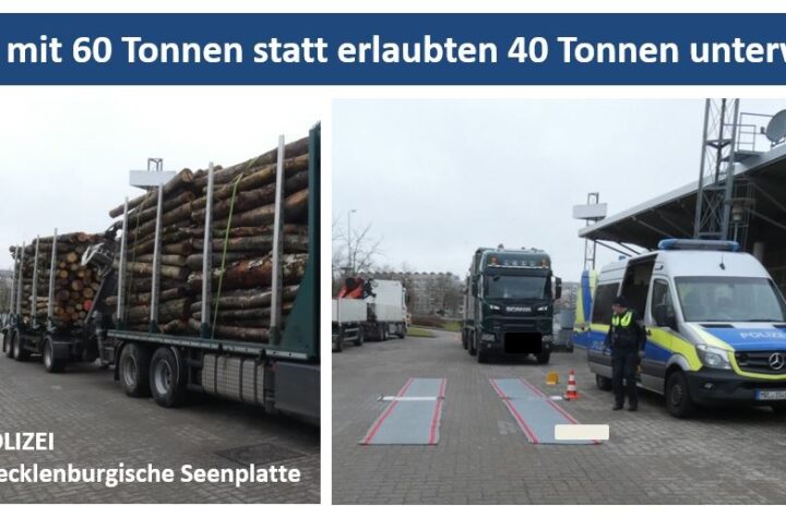 Neubrandenburg: Kontrolle eines LKW mit 60 Tonnen Gesamtgewicht - statt erlaubten 40 Tonnen - LKW-News aktuell und informativ