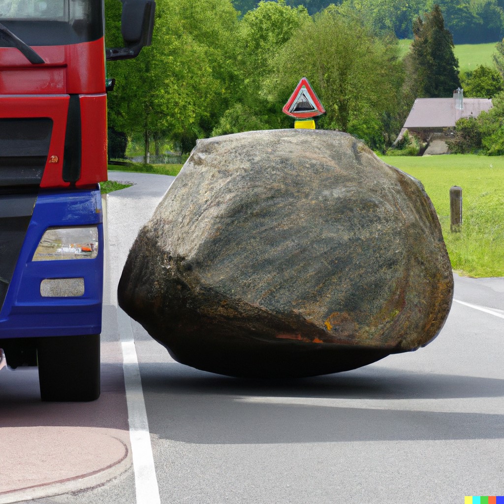 Tuttlingen: Großer Stein auf der Straße beschädigt einen Sattelzug - LKW-News aktuell und informativ