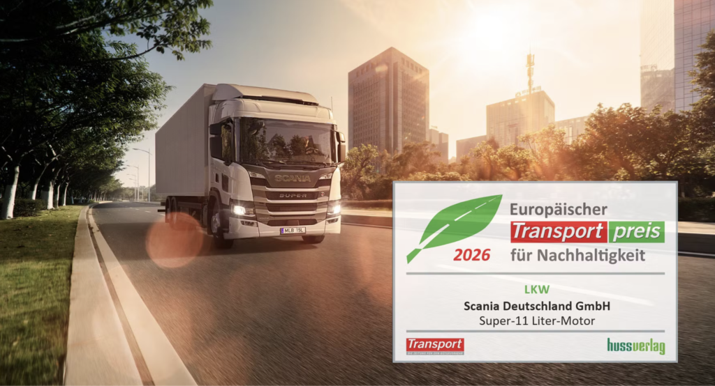 Scania gewinnt den Europäischen Transportpreis für Nachhaltigkeit mit dem Super 11 - LKW-News aktuell und informativ