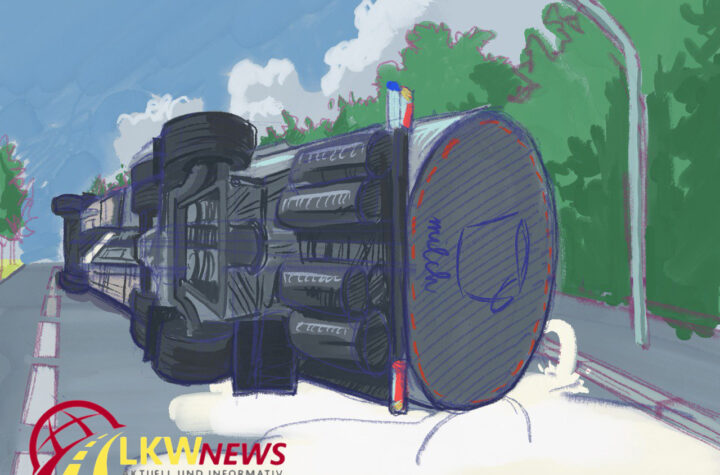 Stuttgart-Plieningen: Milchtanklaster umgekippt - LKW-News aktuell und informativ